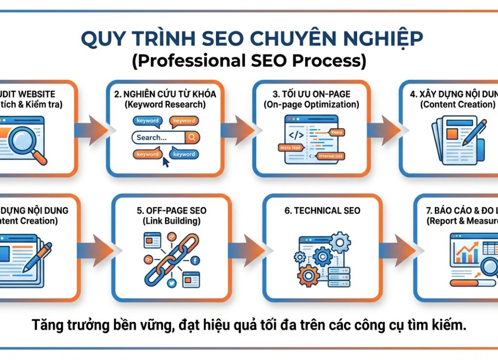 Quy trình thực hiện dịch vụ SEO chuyên nghiệp