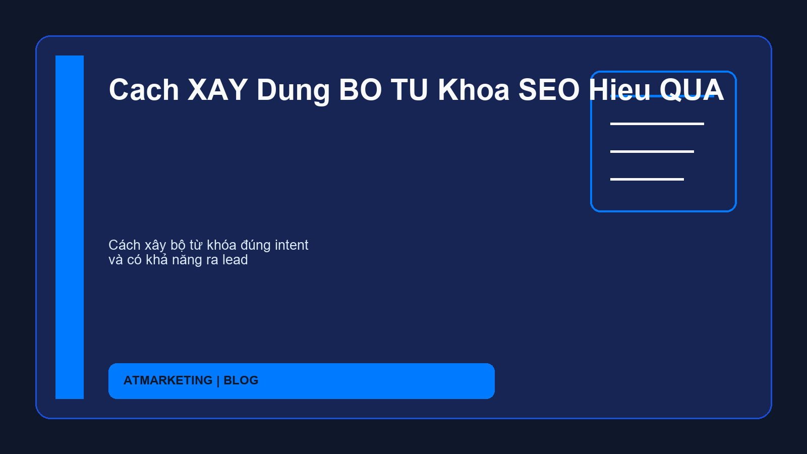 Cach XAY Dung BO TU Khoa SEO Hieu QUA