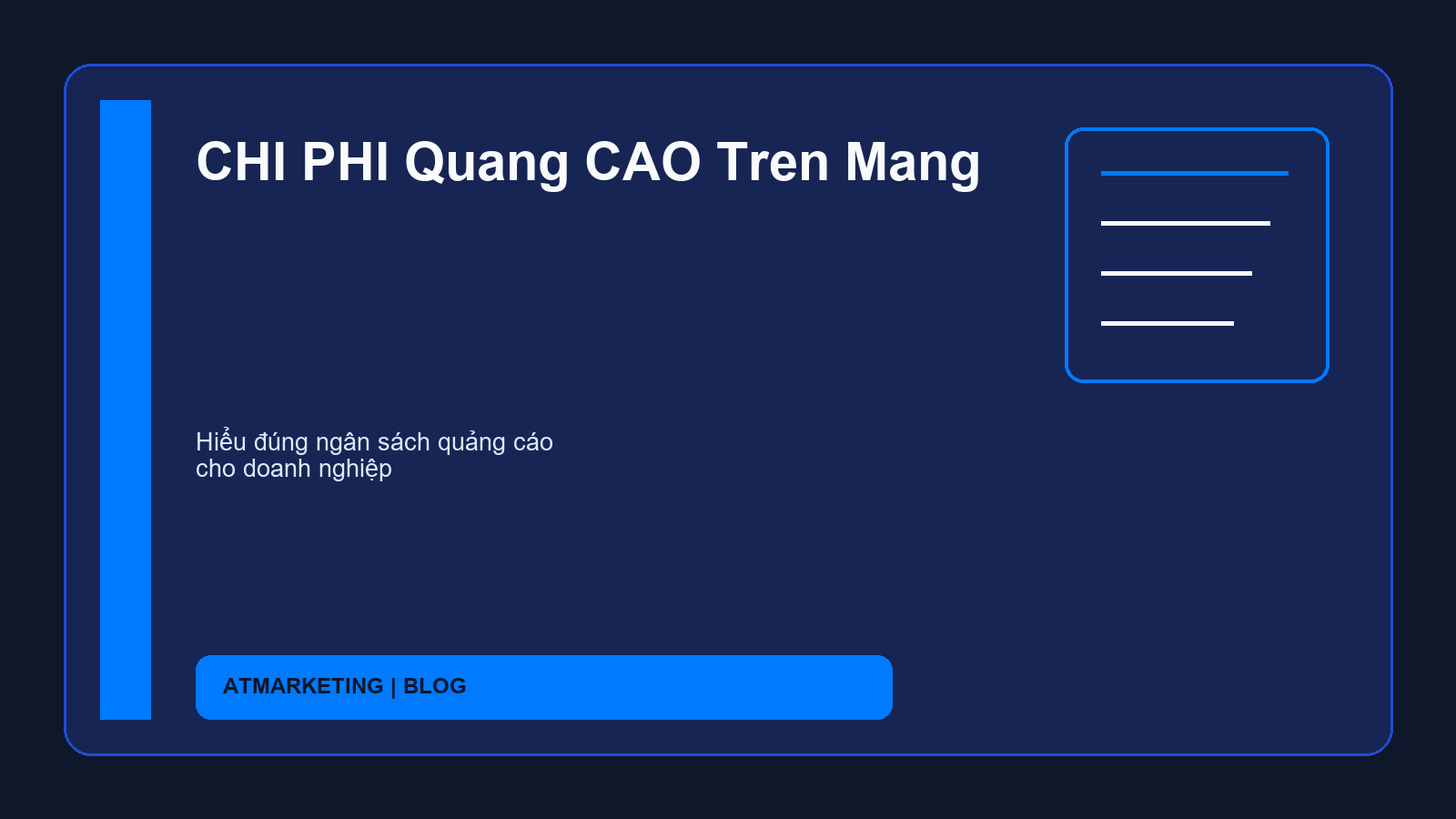 CHI PHI Quang CAO Tren Mang