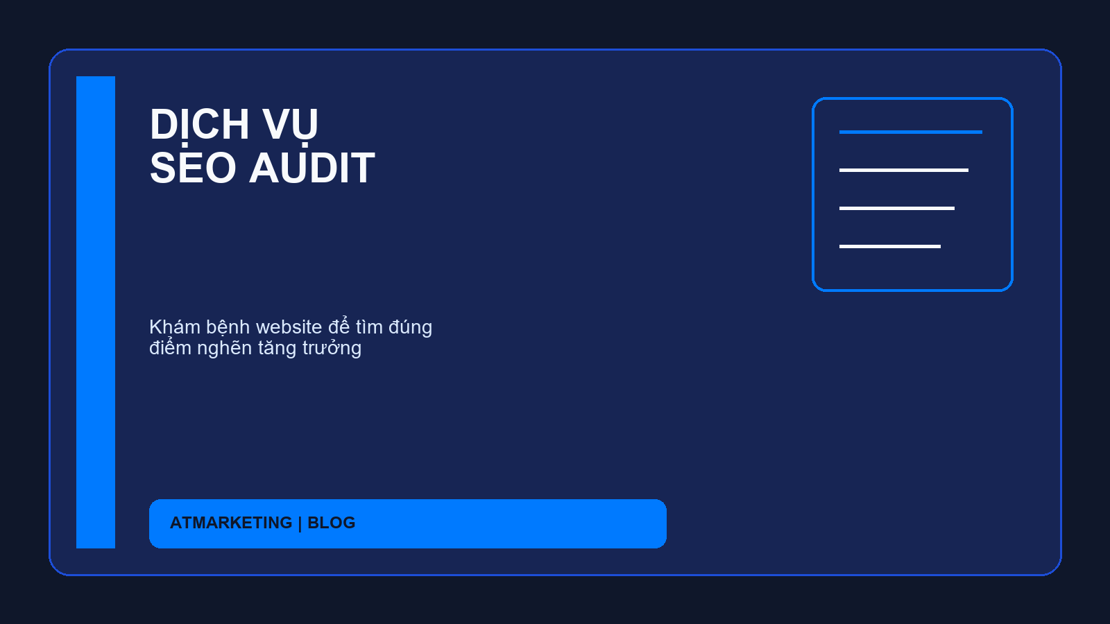 DỊCH VỤ SEO AUDIT