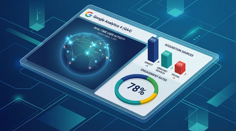 Giao diện báo cáo phân tích dữ liệu người dùng trong Google Analytics 4