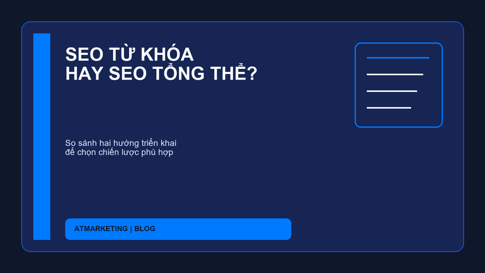 SEO TỪ KHÓA HAY SEO TỔNG THỂ?