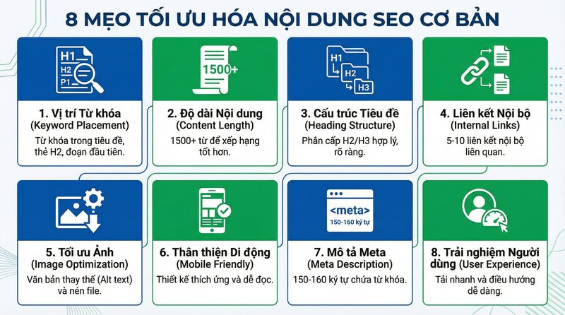 8 mẹo tối ưu hóa nội dung SEO cơ bản