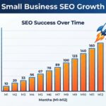 SEO bao lâu thì lên top — đường cong tăng trưởng thứ hạng theo tháng