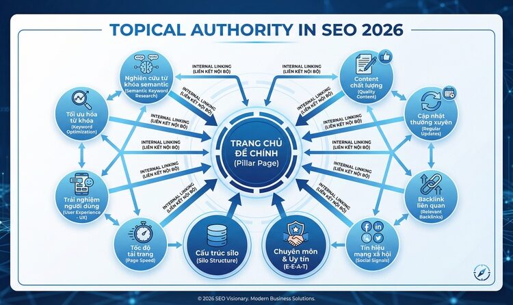 Topical Authority in SEO 2026 Infographic