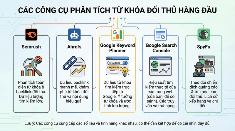Các công cụ phân tích từ khóa đối thủ hàng đầu