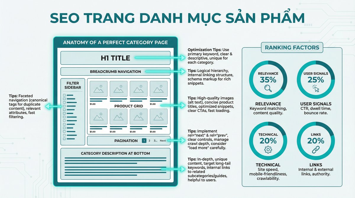 Cấu trúc trang danh mục sản phẩm chuẩn SEO