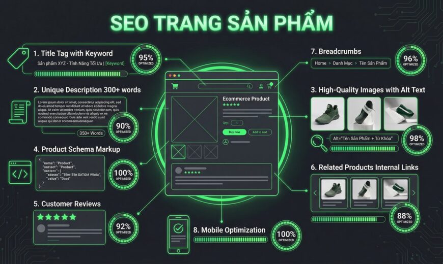 8 yếu tố SEO trang sản phẩm chuẩn 2026