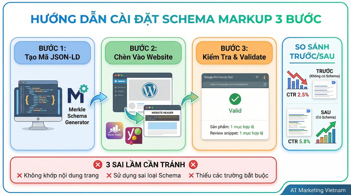 Hướng dẫn cài đặt Schema Markup 3 bước - CTR tăng từ 2.5% lên 5.8%
