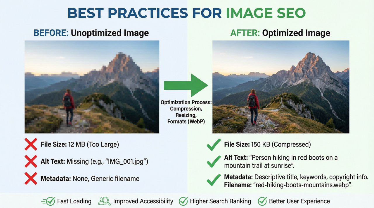 Best practices tối ưu hình ảnh SEO - So sánh trước và sau khi tối ưu