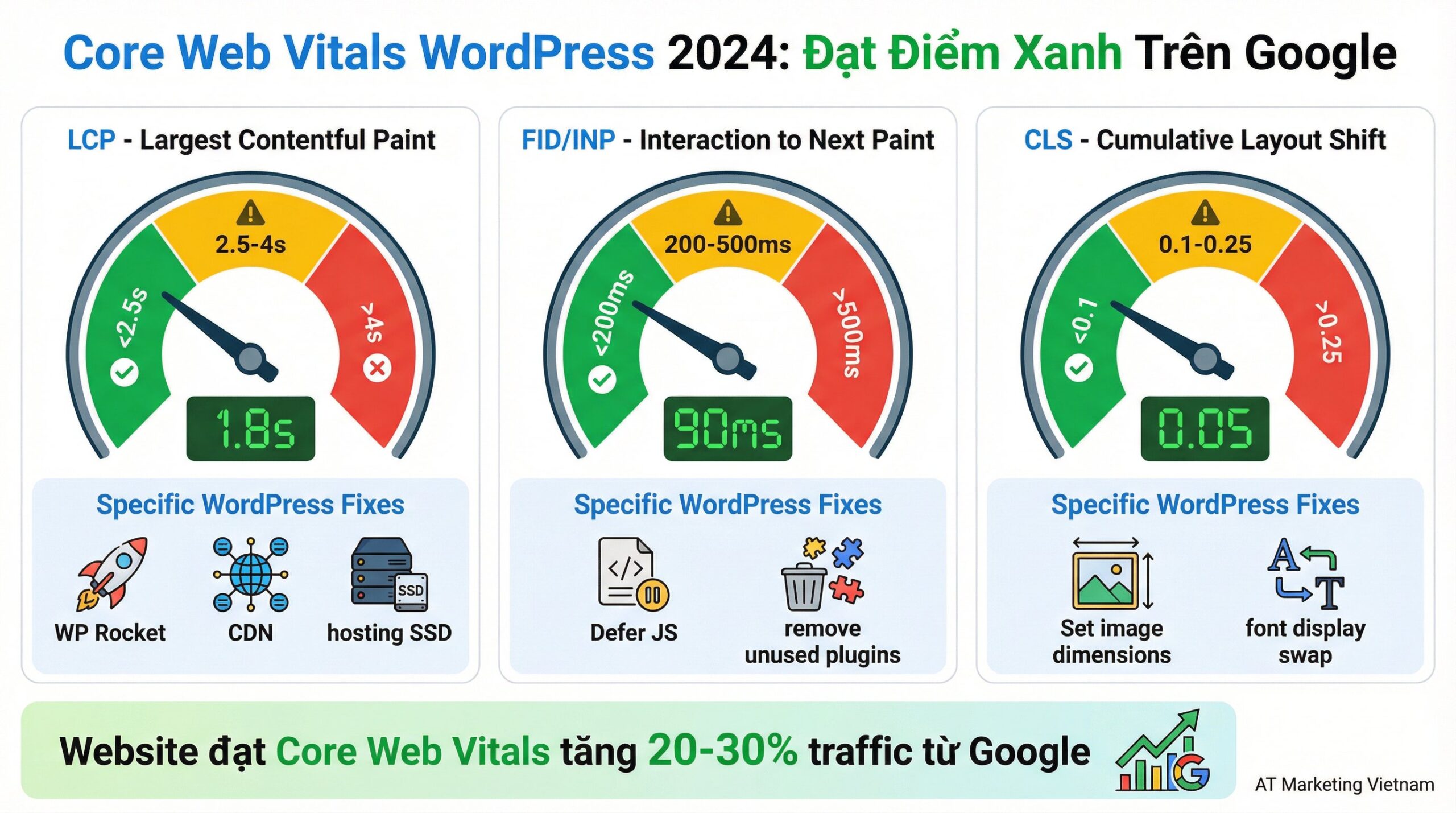Infographic tối ưu tốc độ wordpress chi tiết
