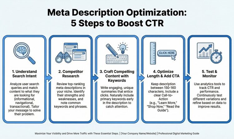 Quy trình 5 bước tối ưu Meta Description để tăng CTR