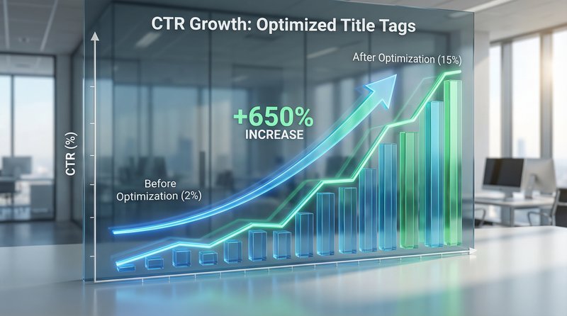 Biểu đồ tăng trưởng CTR sau khi tối ưu thẻ Title