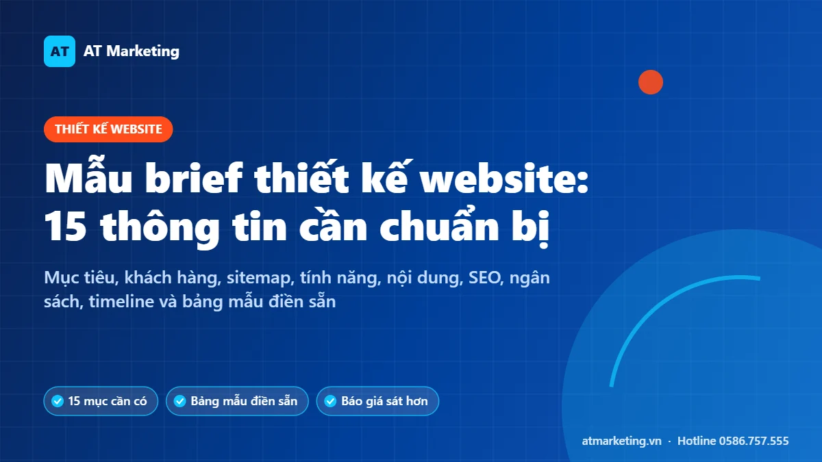 Ảnh bìa mẫu brief thiết kế website với 15 thông tin doanh nghiệp cần chuẩn bị trước khi làm web