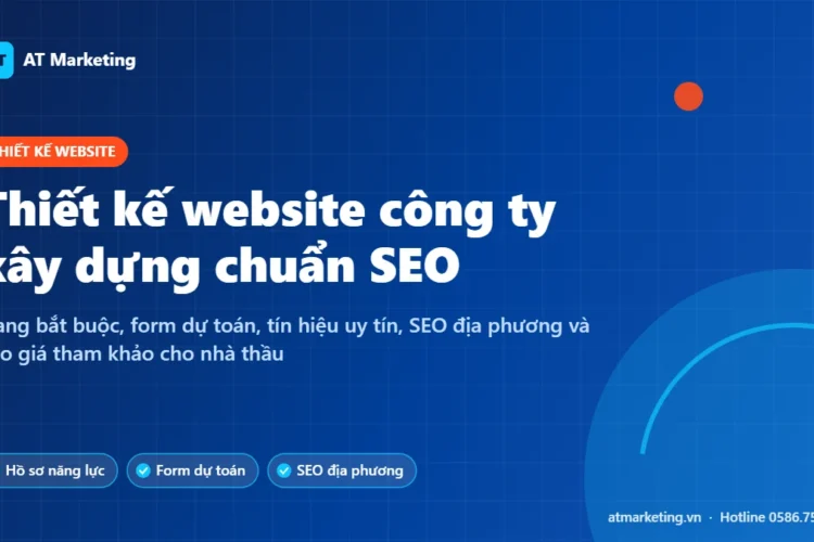 Ảnh bìa thiết kế website công ty xây dựng chuẩn SEO: tính năng, cấu trúc và báo giá cho nhà thầu