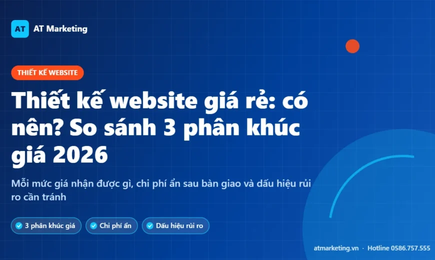 Ảnh bìa thiết kế website giá rẻ: so sánh 3 phân khúc giá làm web năm 2026